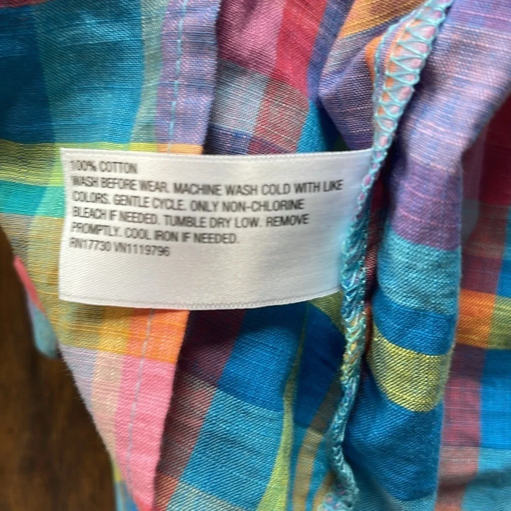 Cat and Jack 100 % Cotton Colorful Plaid Dress SZ XXL 16/18